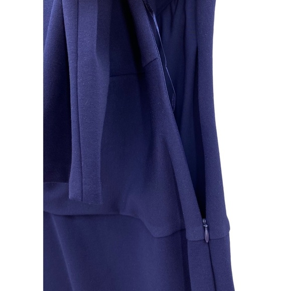 Diane Von Furstenburg Leora Stretch-Crepe Dress Navy Women’s Size 6 - Picture 4 of 16